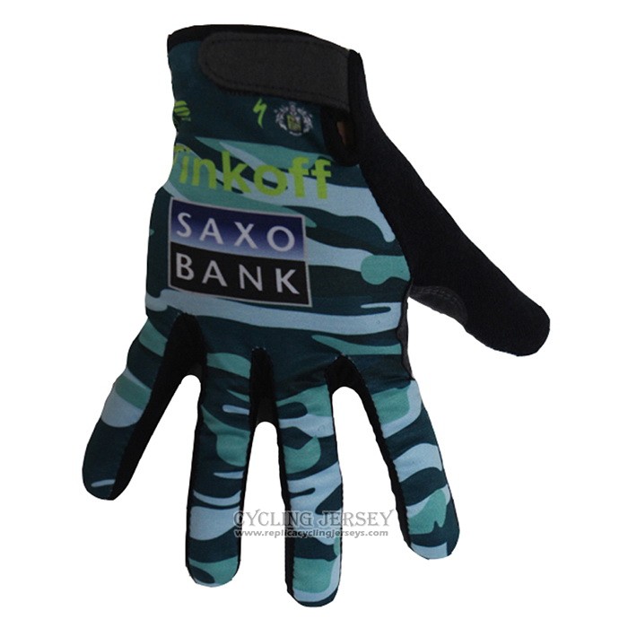 2020 Saxo Bank Full Finger Gloves Cycling Camouflage